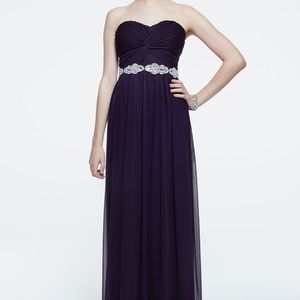 David's Bridal Purple Long Dress Homecoming Formal